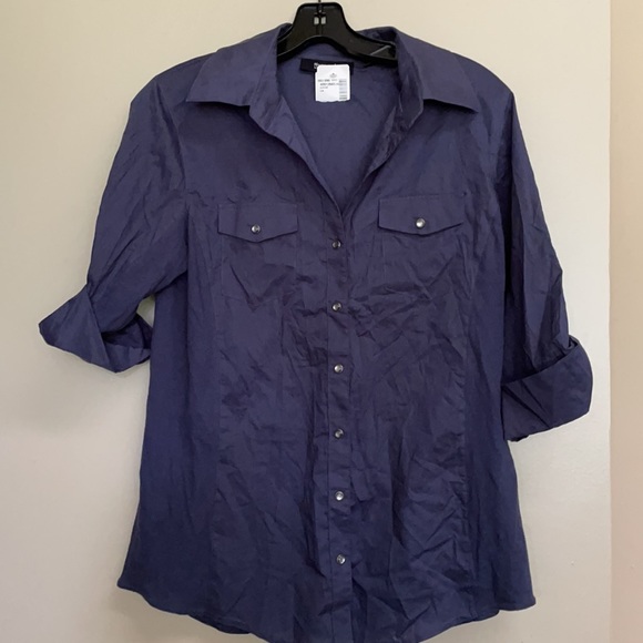 Saks Fifth Avenue Threads Utility Button Top Shirt - Picture 2 of 8